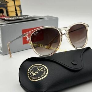 Ray-Ban Women's Gold Frame Sunglasses with Brown Lenses